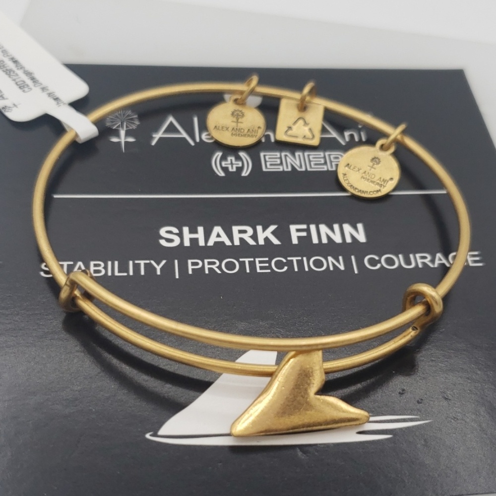 NWT Alex and Ani Shark Finn Bangle Bracelet RG